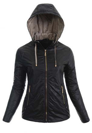 Wiosenna  Kurtka Przejściowa Damska Czarna B8356
