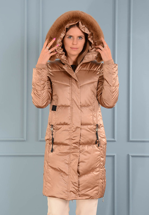 Kurtka Damska Zimowa Jasno Brązowa B8266
