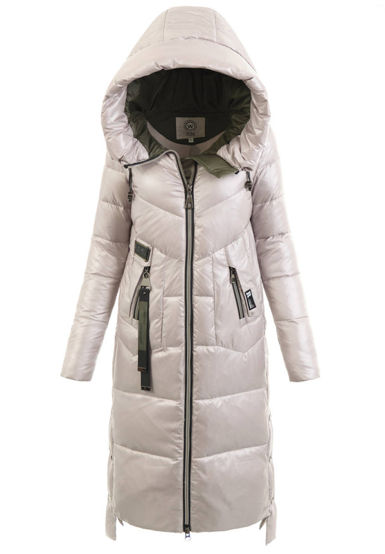 Kurtka Długa Damska Ortalionowa Beżowa 3071
