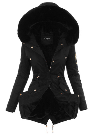 Zimowa Parka Czarna B555